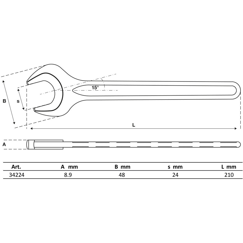 Clé à fourche - DIN 894 - 24 mm