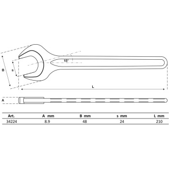 Clé à fourche - DIN 894 - 24 mm