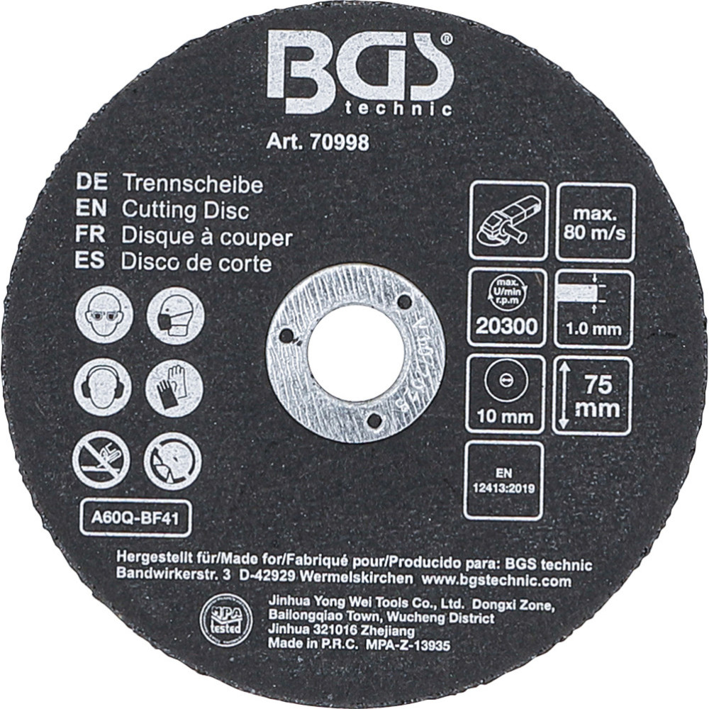 Jeu de disques à couper - pour acier inoxydable - Ø 75 x 1