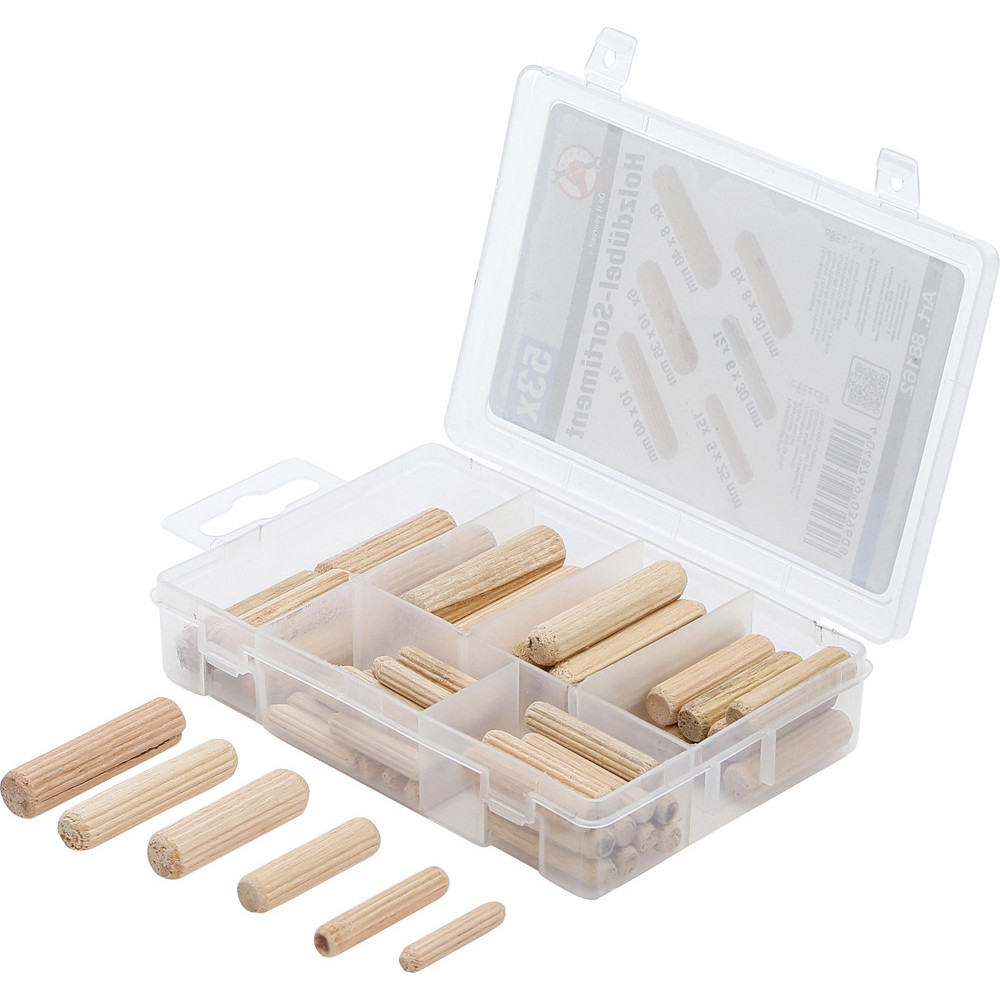 Assortiment de chevilles bois - Ø 5 - 10 mm - 53 pièces